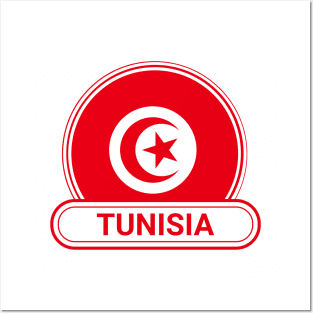 Tunisia Country Badge - Tunisia Flag Posters and Art